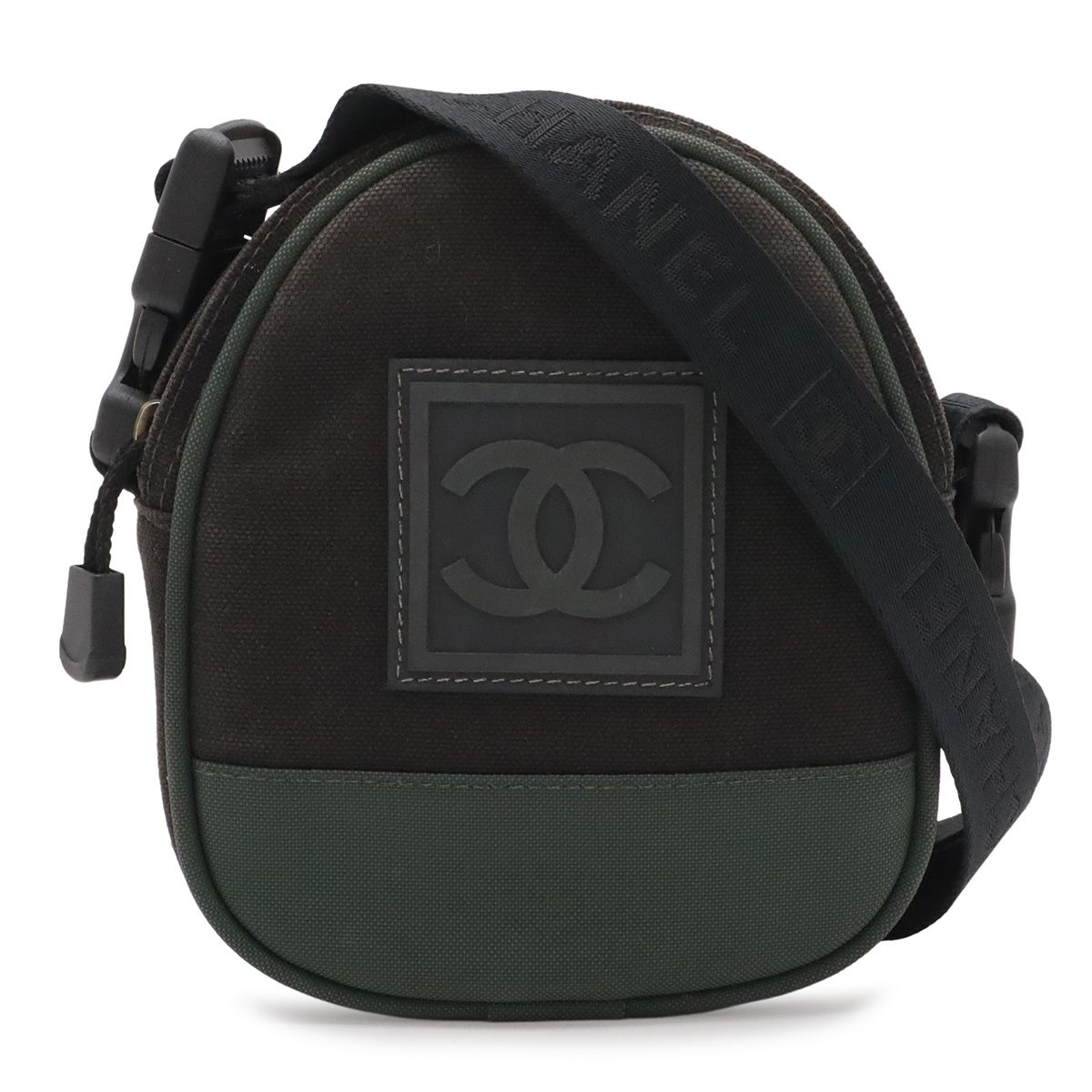 CHANEL シャネル スポーツライン ココマーク ショルダーバッグ 2WAY ウエストポーチ ナイロン アイボリー ブラック A22059