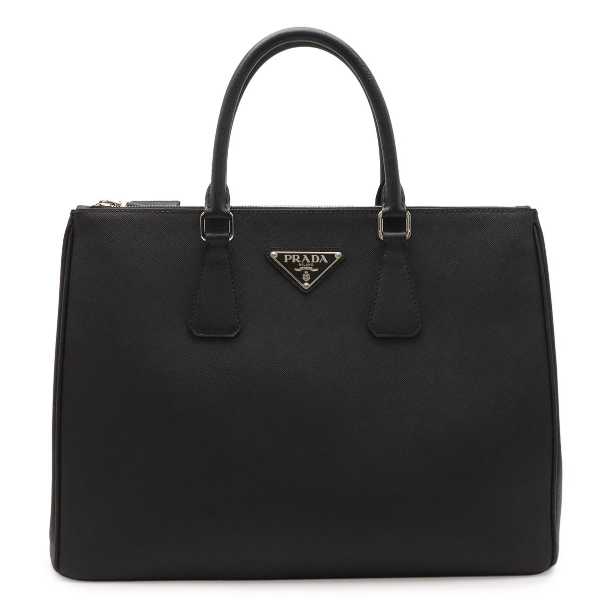 PRADA プラダ トライアングルロゴ サフィアーノ ビジネスバッグ ブリーフケース 書類カバン レザー NERO 黒 ブラック ストラップ欠品 2VG061