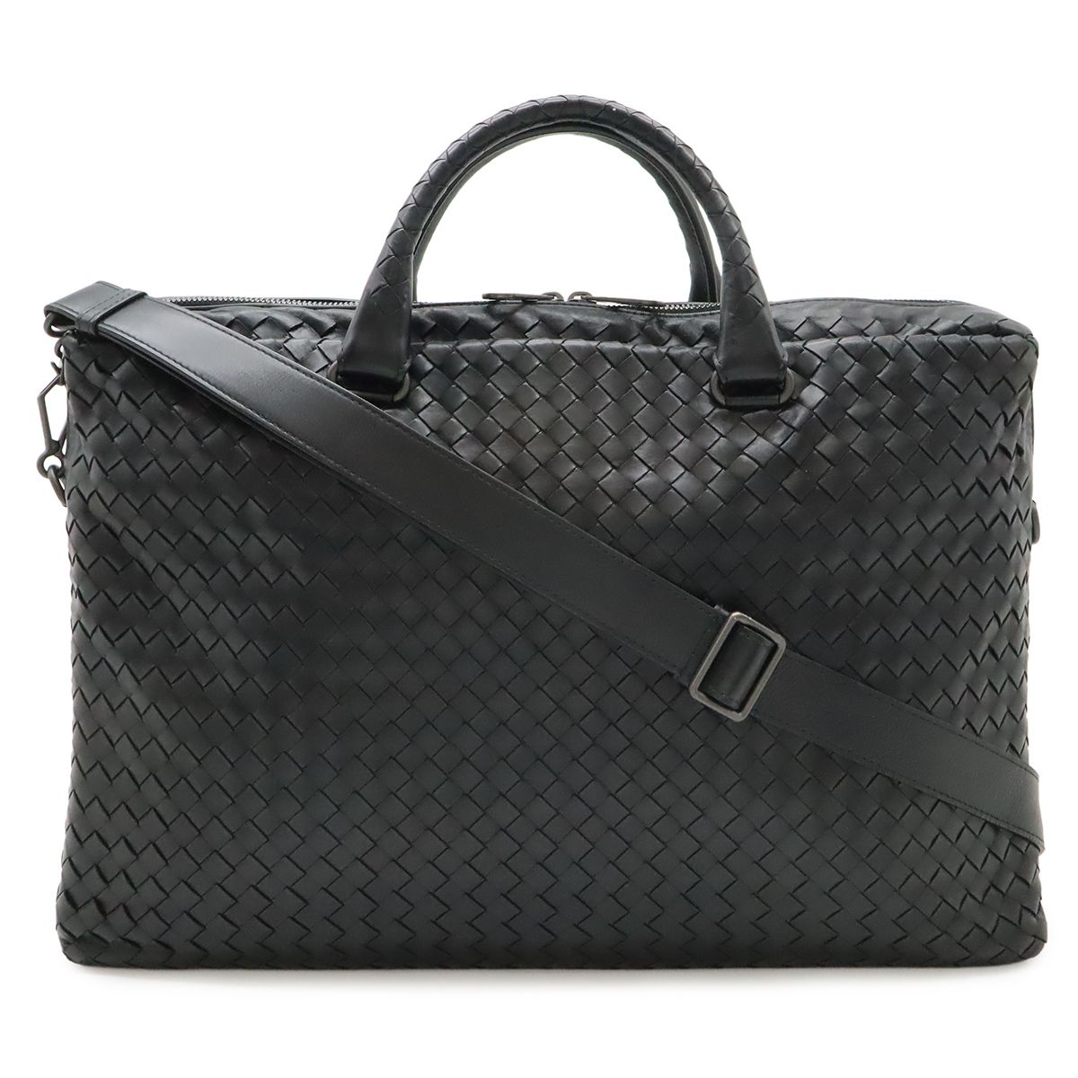 BOTTEGA VENETA ボッテガ ヴェネタ ボッテガベネタ イントレチャート ビジネスバッグ 書類バッグ 2WAY ショルダーバッグ レザー ブラック 黒 354386