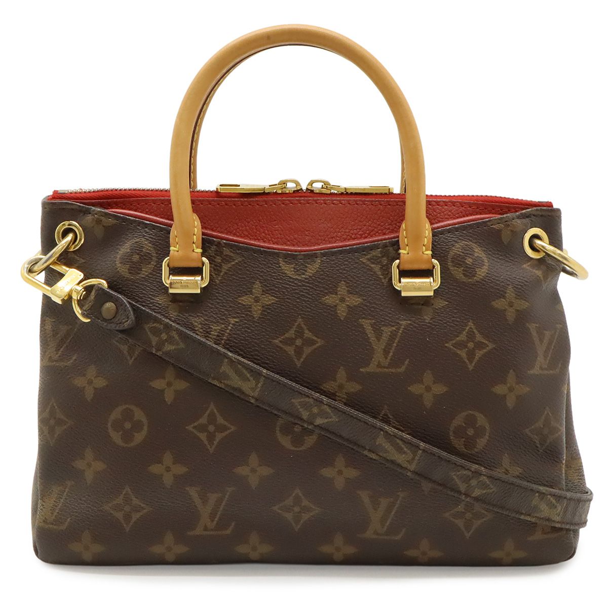 LOUIS VUITTON ルイ ヴィトン モノグラム パラスBB ハンドバッグ 2WAY ショルダーバッグ 斜め掛け レザー スリーズ 赤 レッド M41241
