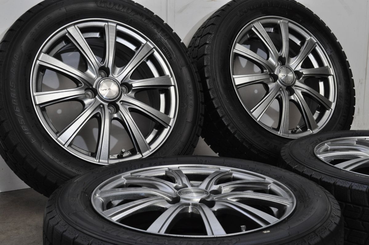 バリ溝 美品】VEX 15in 5.5J +43 PCD100 2023年製 グッドイヤー アイス