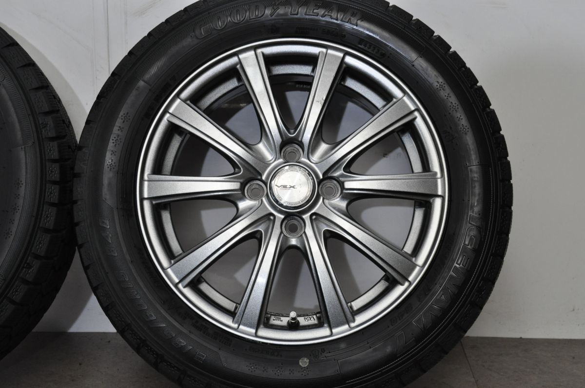 15インチアルミホイール ヤリス、アクア、ヴィッツなど バリ溝 美品】VEX 15in 5.5J +43 PCD100 2023年製 グッドイヤー アイス