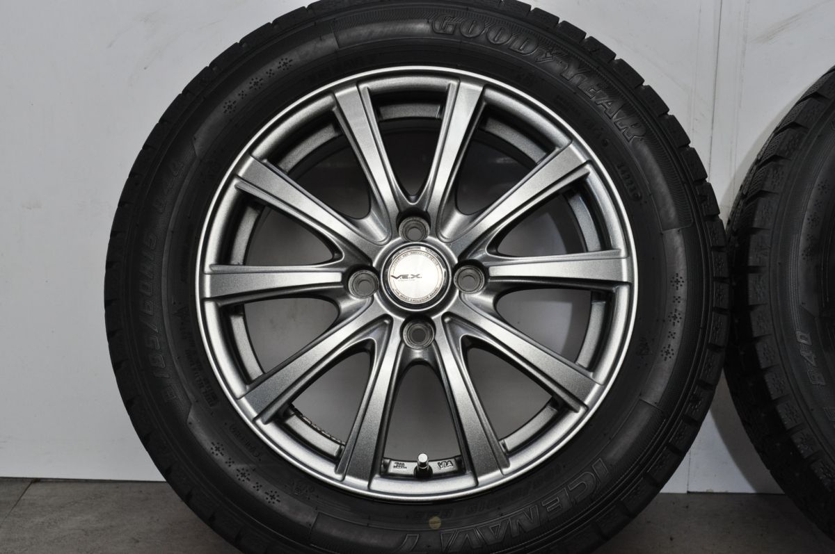 バリ溝 美品】VEX 15in 5.5J +43 PCD100 2023年製 グッドイヤー アイス