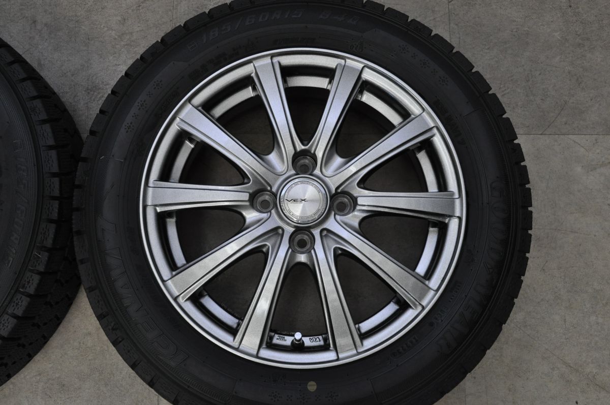 バリ溝 美品】VEX 15in 5.5J +43 PCD100 2023年製 グッドイヤー アイス