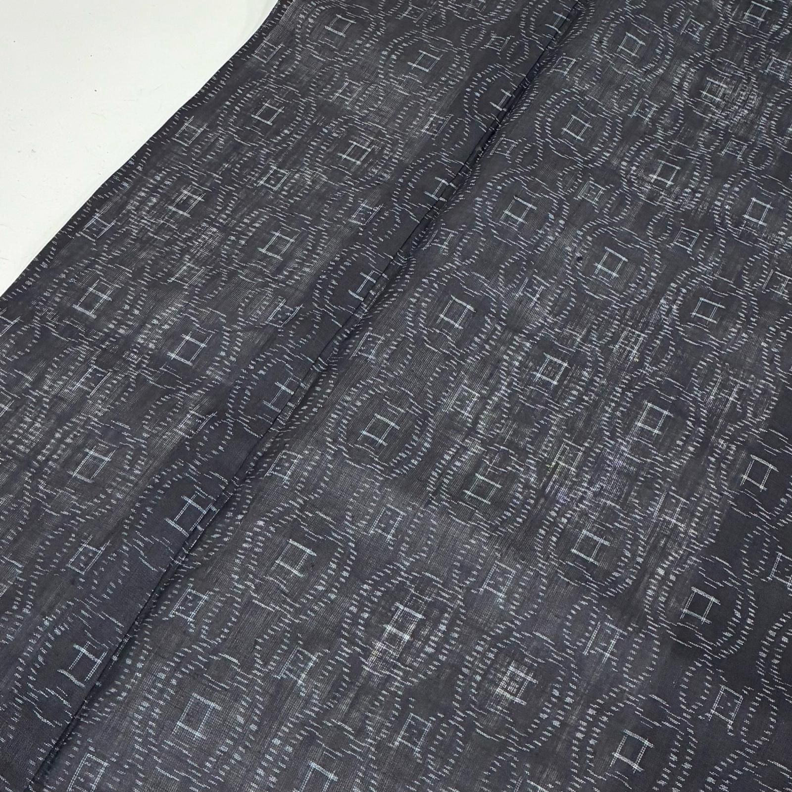 逸品 能登上布 本麻 夏着物 井桁の絣 着物 a-322