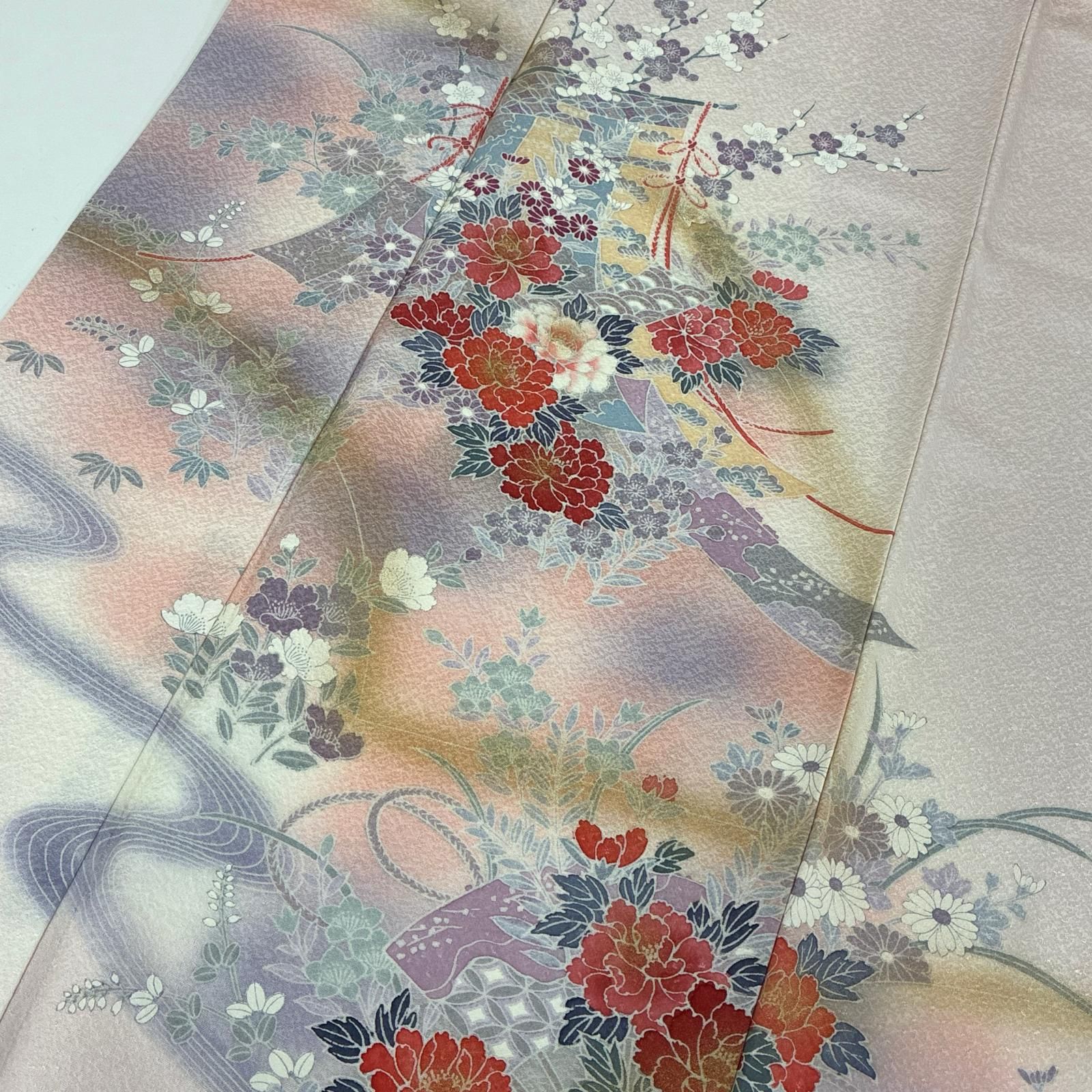 付下げ 友禅 上品な花柄の染め 紋無し 正絹 着物 a-459 - メルカリ