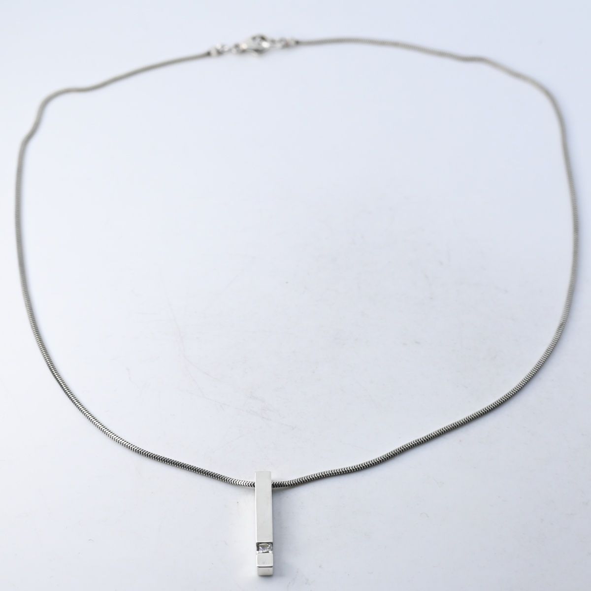 【研磨済】Calvin Klein プレート スネークチェーン ネックレス 40cm silver925 カルバン・クライン