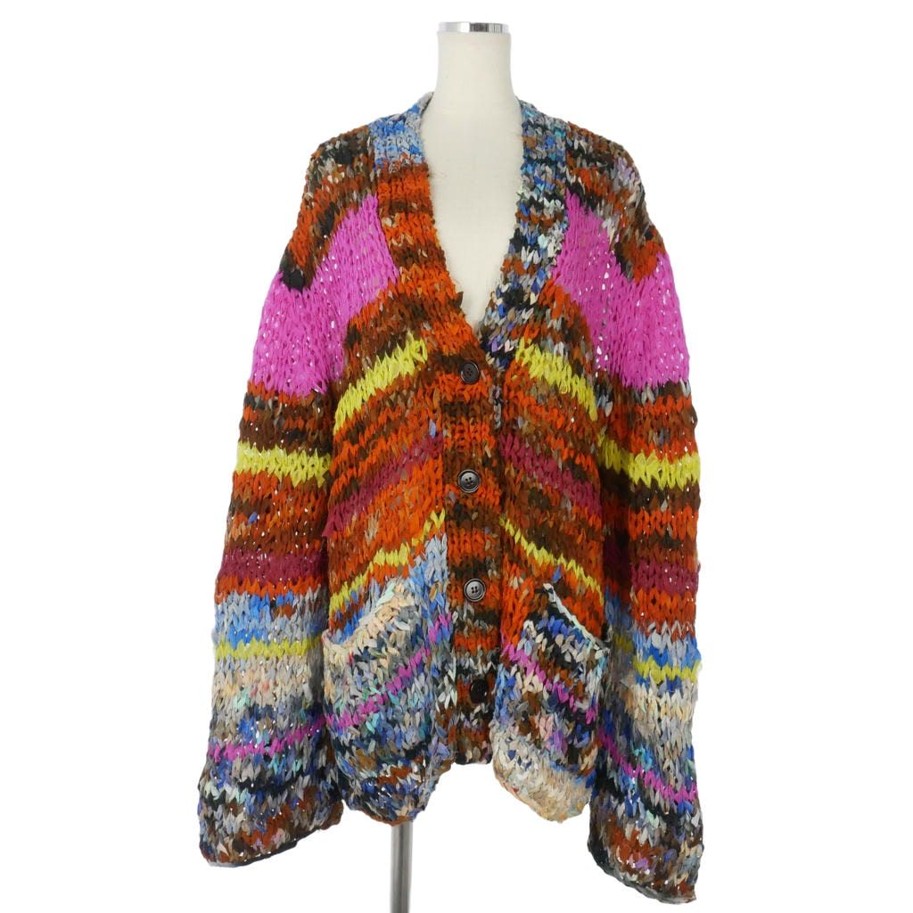 ドリスヴァンノッテン DRIES VAN NOTEN 22SS Jezebel テープヤーン クロシェ編み カーディガン M マルチカラー