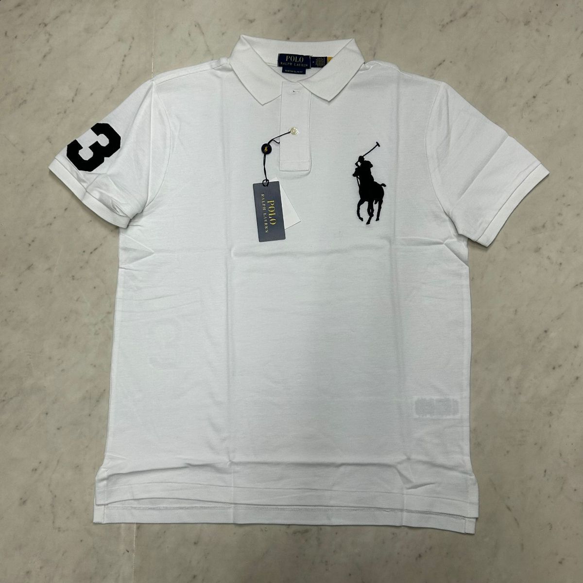 米国仕様 POLO ラルフローレン RALPH LAUREN 半袖 ポロシャツ Big Pony Polo Shirts 白 (RLPS2)