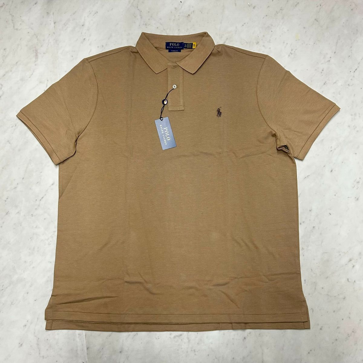 米国仕様 POLO ラルフローレン RALPH LAUREN 半袖 ポロシャツ Pony Logo Polo Shirts カフェ (RLPS5)