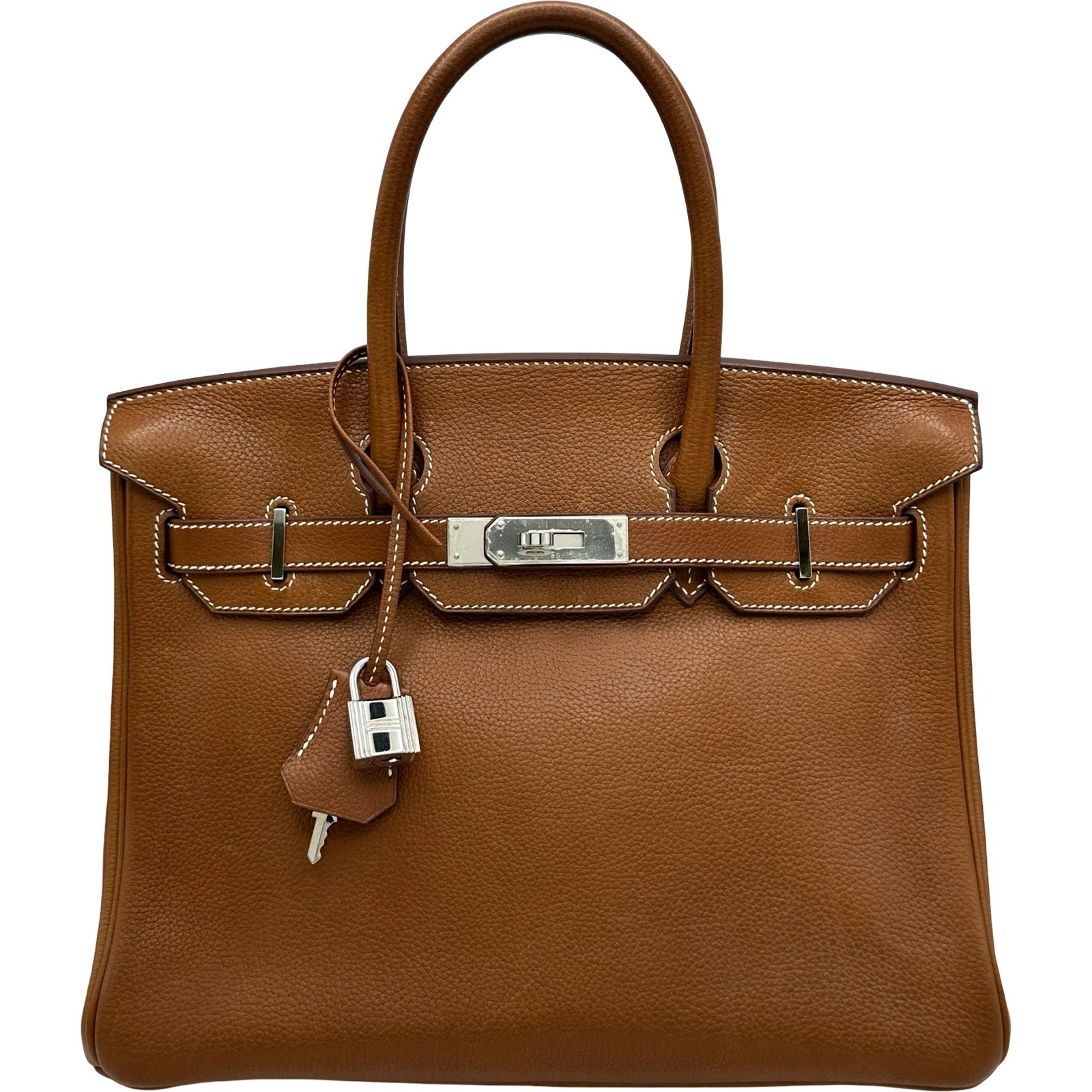 エルメス HERMES バーキン30 C刻印 ゴールド/シルバー金具 フォーブ レディース ハンドバッグ