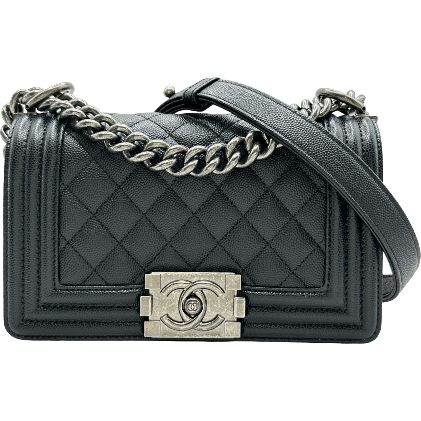 シャネル CHANEL ボーイシャネル20 A67085 ブラック/シルバー金具 キャビアスキン レディース ショルダーバッグ