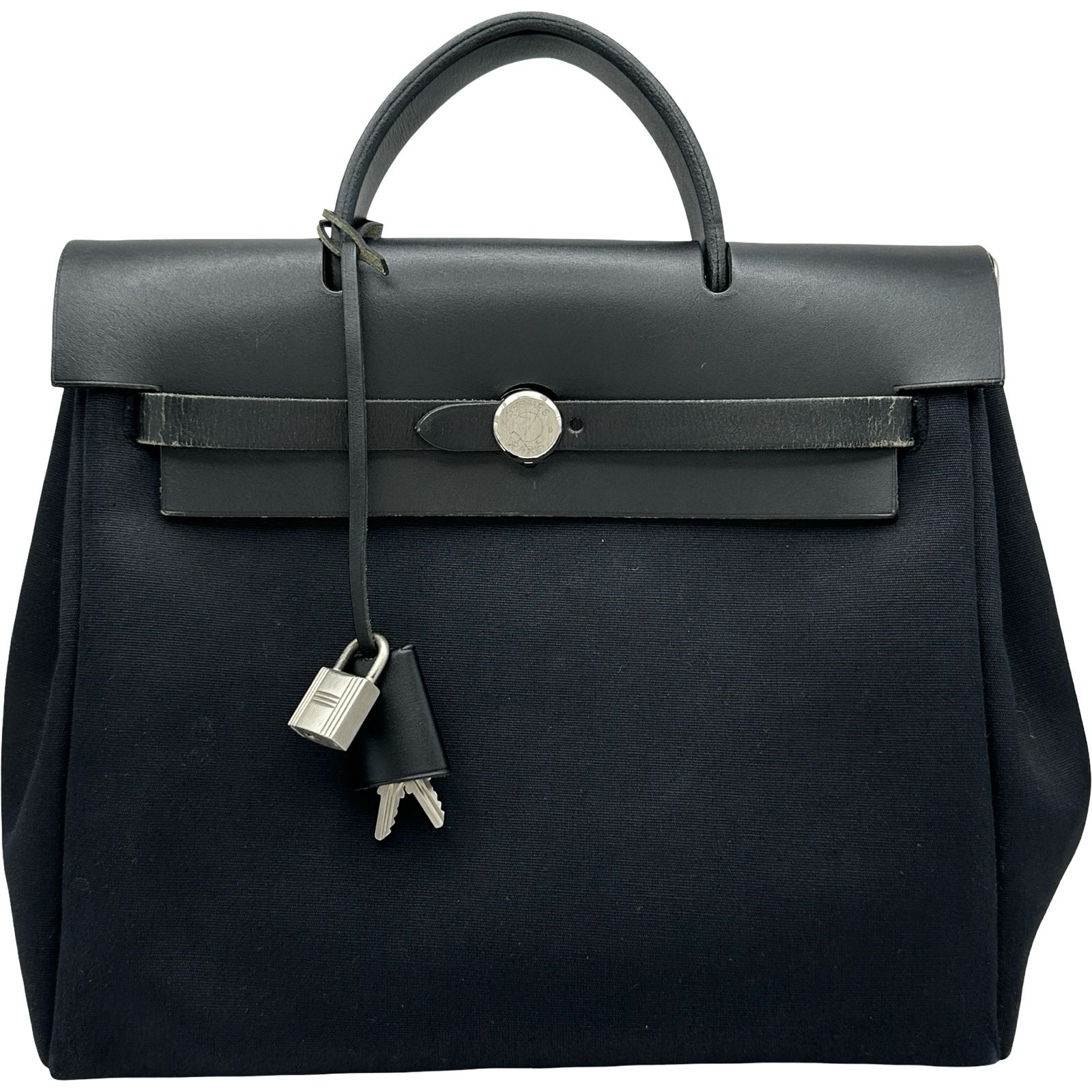 エルメス HERMES エールバッグアドPM □G刻印 ブラック/シルバー金具 トワル レディース リュック・デイパック