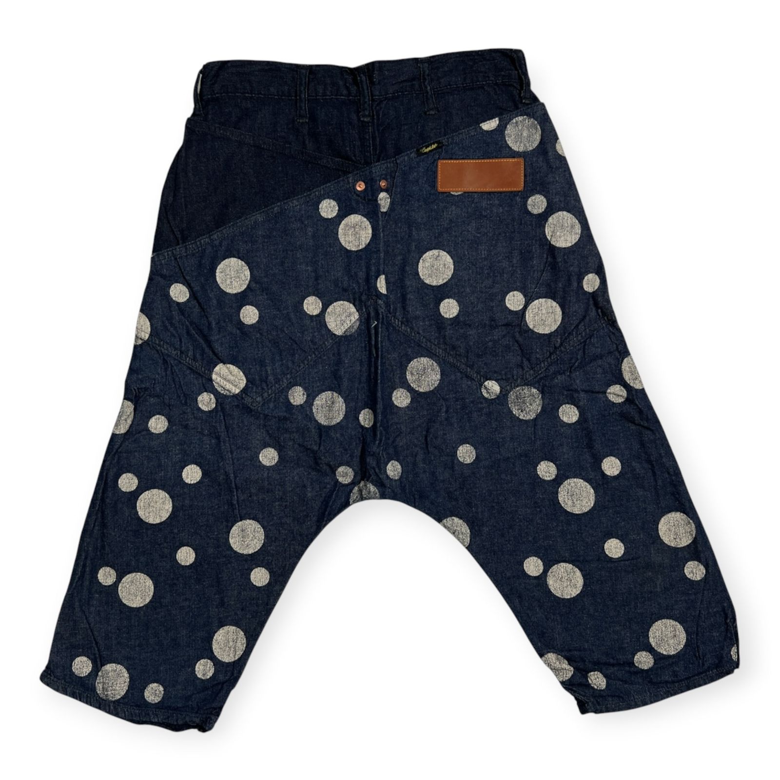 KAPITAL キャピタル デニム サルエル ピエロパンツ クロップドパンツ ドット 水玉 サイズ 1/S /ネイビー系 日本製 インディゴ 9,159円