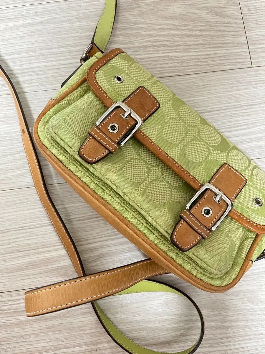 ヴィンテージ COACH コーチ クロスバック ライトグリーン