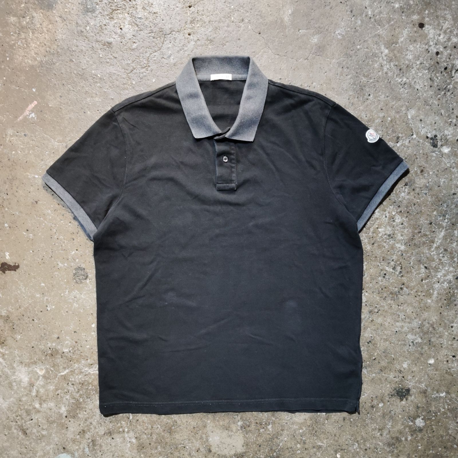 MONCLER ポロシャツ ブラック グレー XL MONCLER ポロシャツ XL モンクレール MAGLIA POLO ブラック グレー