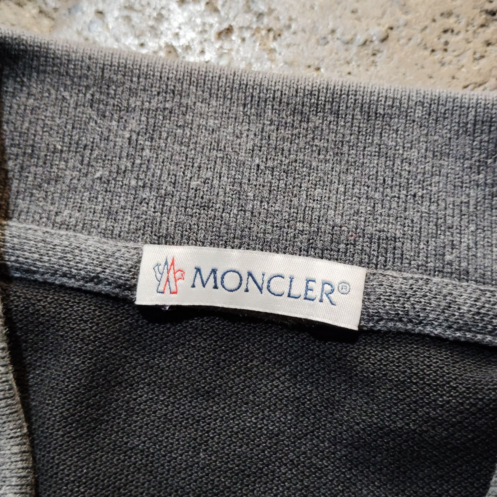 MONCLER ポロシャツ XL モンクレール MAGLIA POLO ブラック グレー