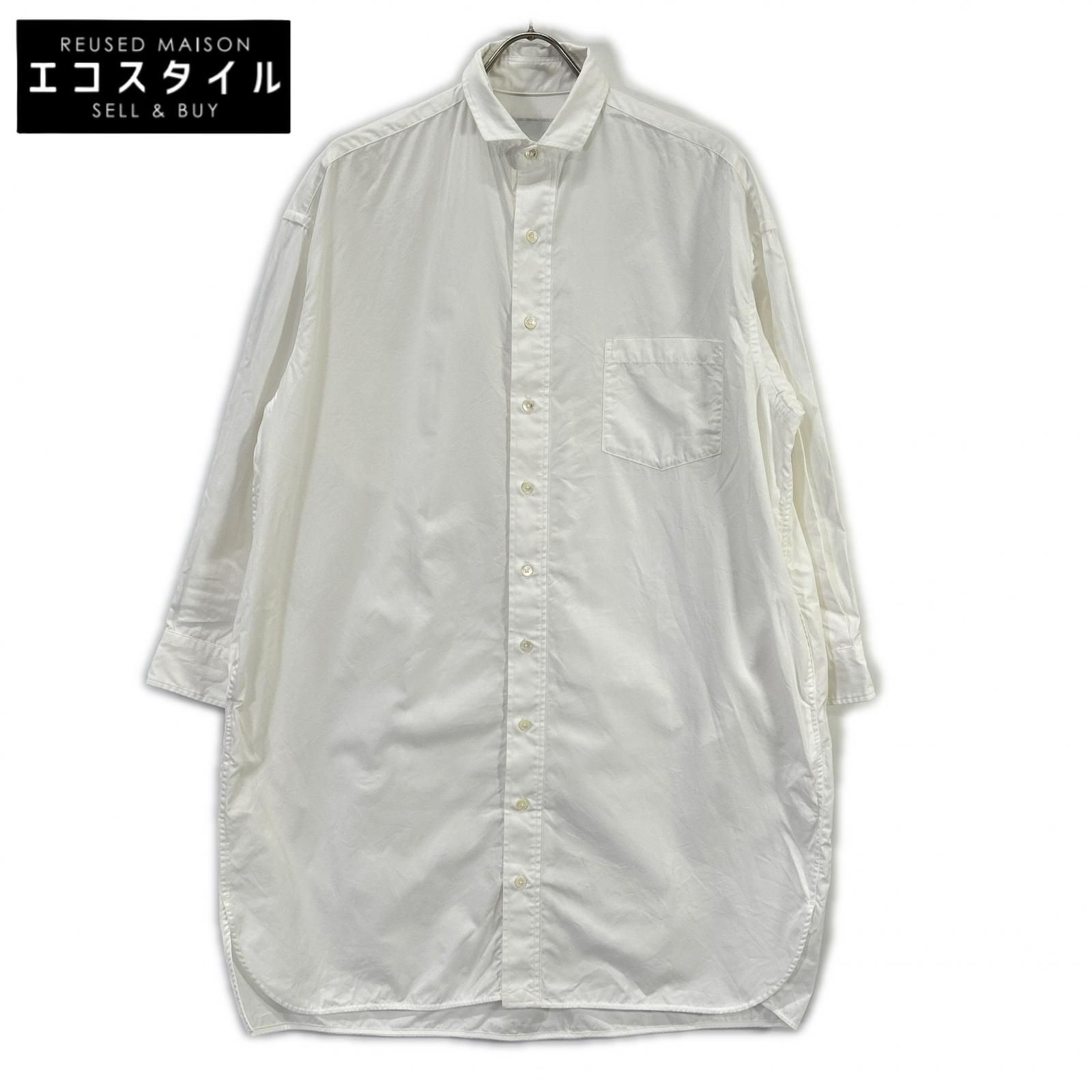 TICCA　ティッカ　022341104 ホワイト コットン ロング丈 シャツワンピース　F