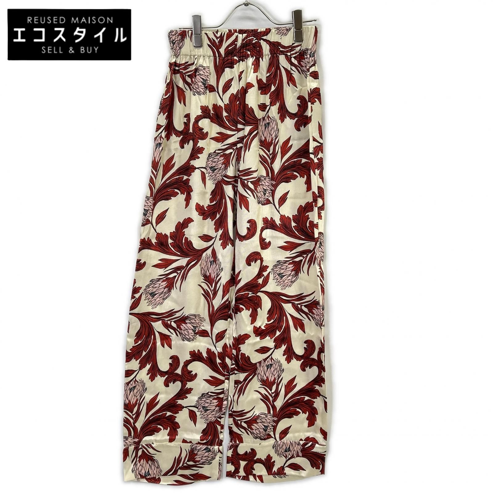 SENSISTUDIO　センシスタジオ　アイボリー レイヨン Print Slouchy パンツ　36