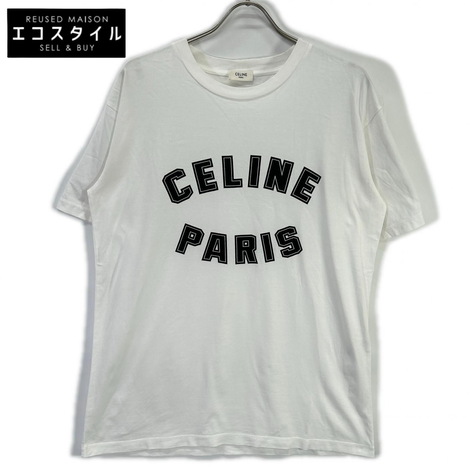 CELINE　セリーヌ　ホワイト 2X84N671Q.01OB 24SS ルーズフィット グラフィックTシャツ　XS
