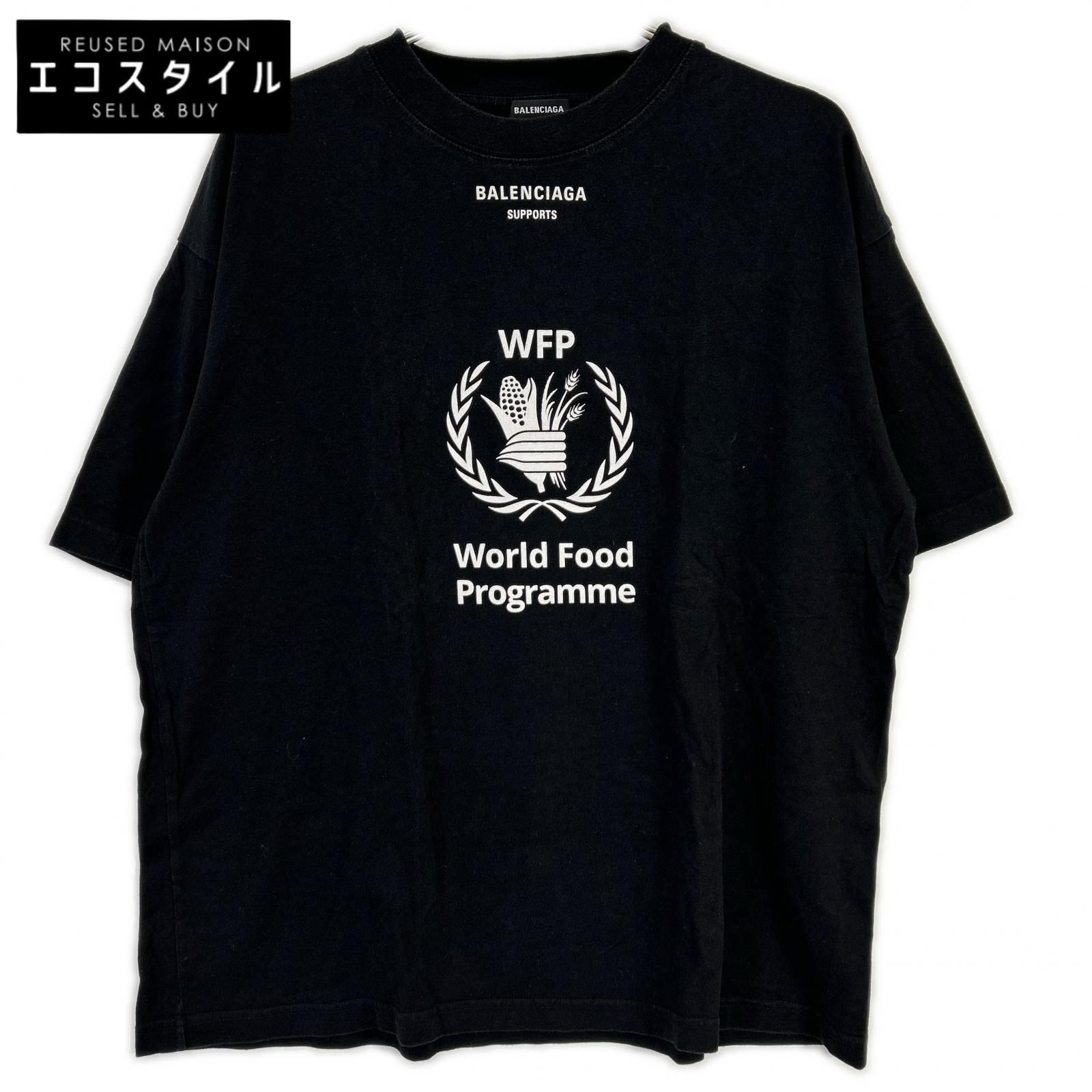 BALENCIAGA　バレンシアガ　18年 541784 ブラック WFP プリント Tシャツ　S