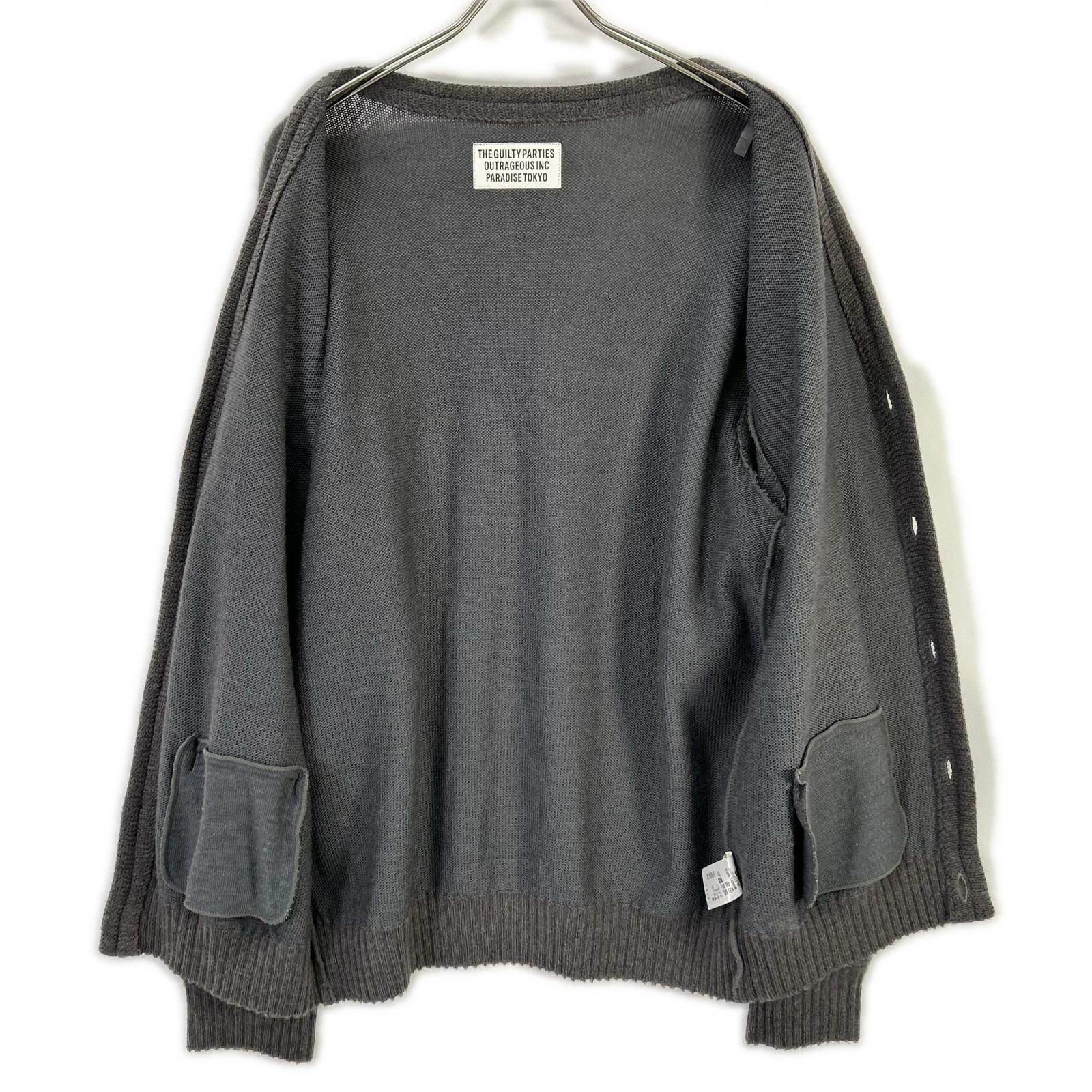 WACKO MARIA ワコマリア グレー ウール混 MOHAIR KNIT CARDIGAN/モヘア