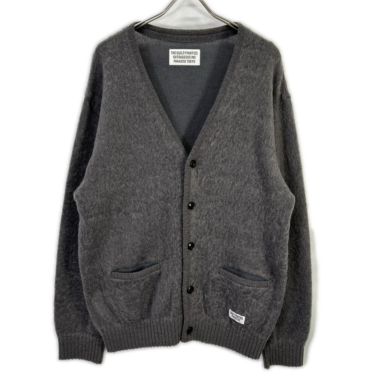 WACKO MARIA ワコマリア グレー ウール混 MOHAIR KNIT CARDIGAN/モヘア