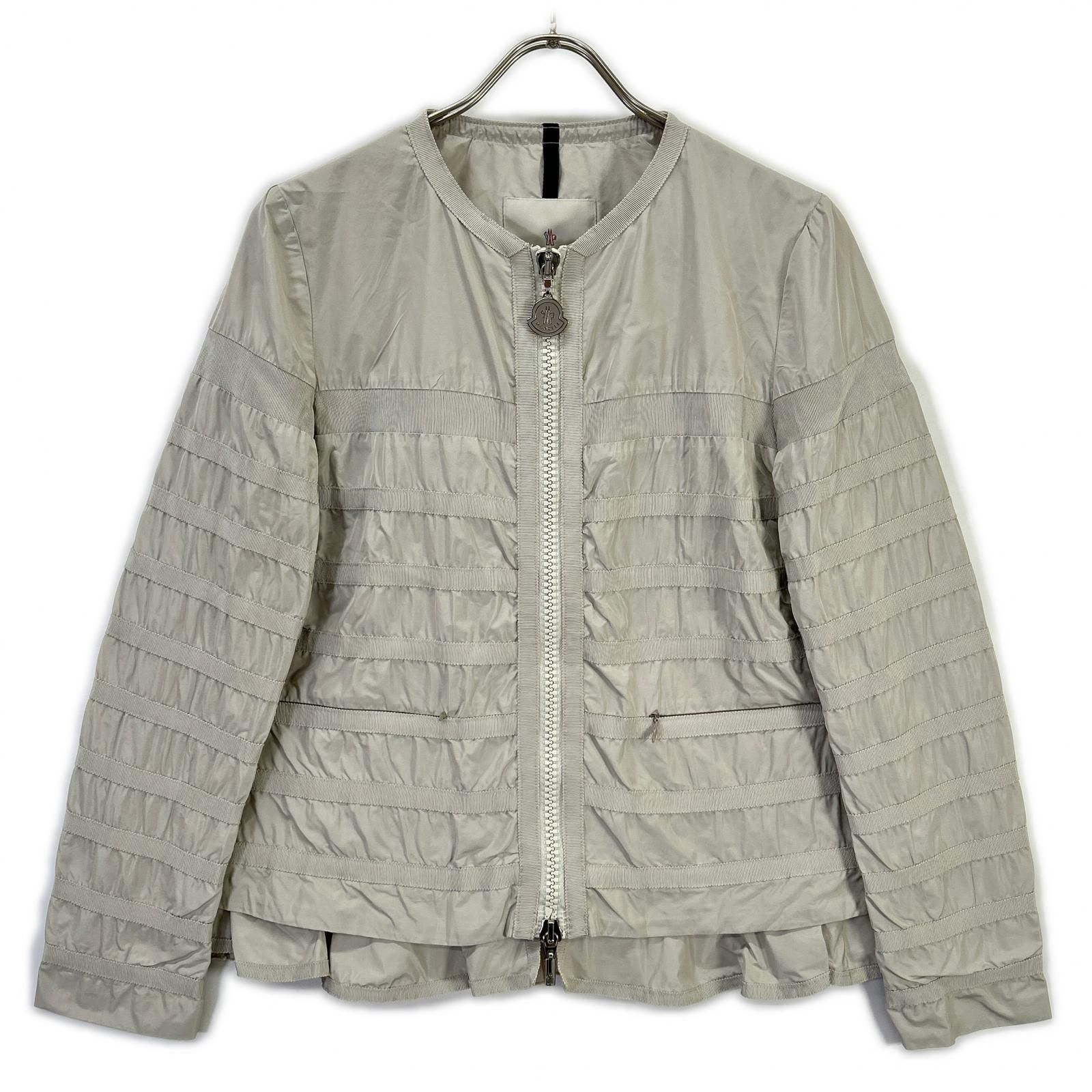 MONCLER モンクレール グレー ナイロン CARMIN ノーカラージャケット 0