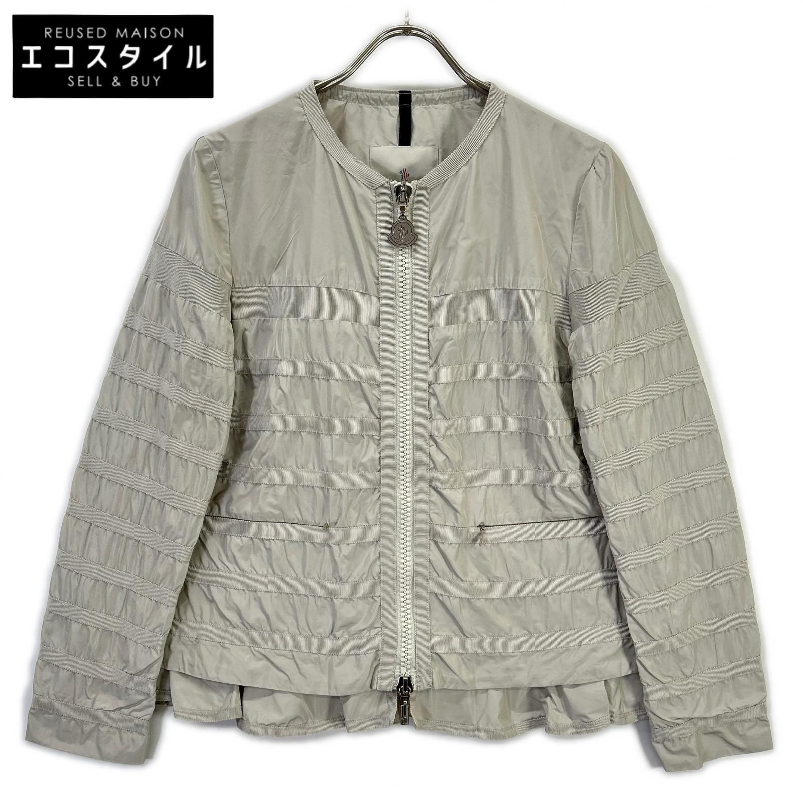 MONCLER モンクレール グレー ナイロン CARMIN ノーカラージャケット 0