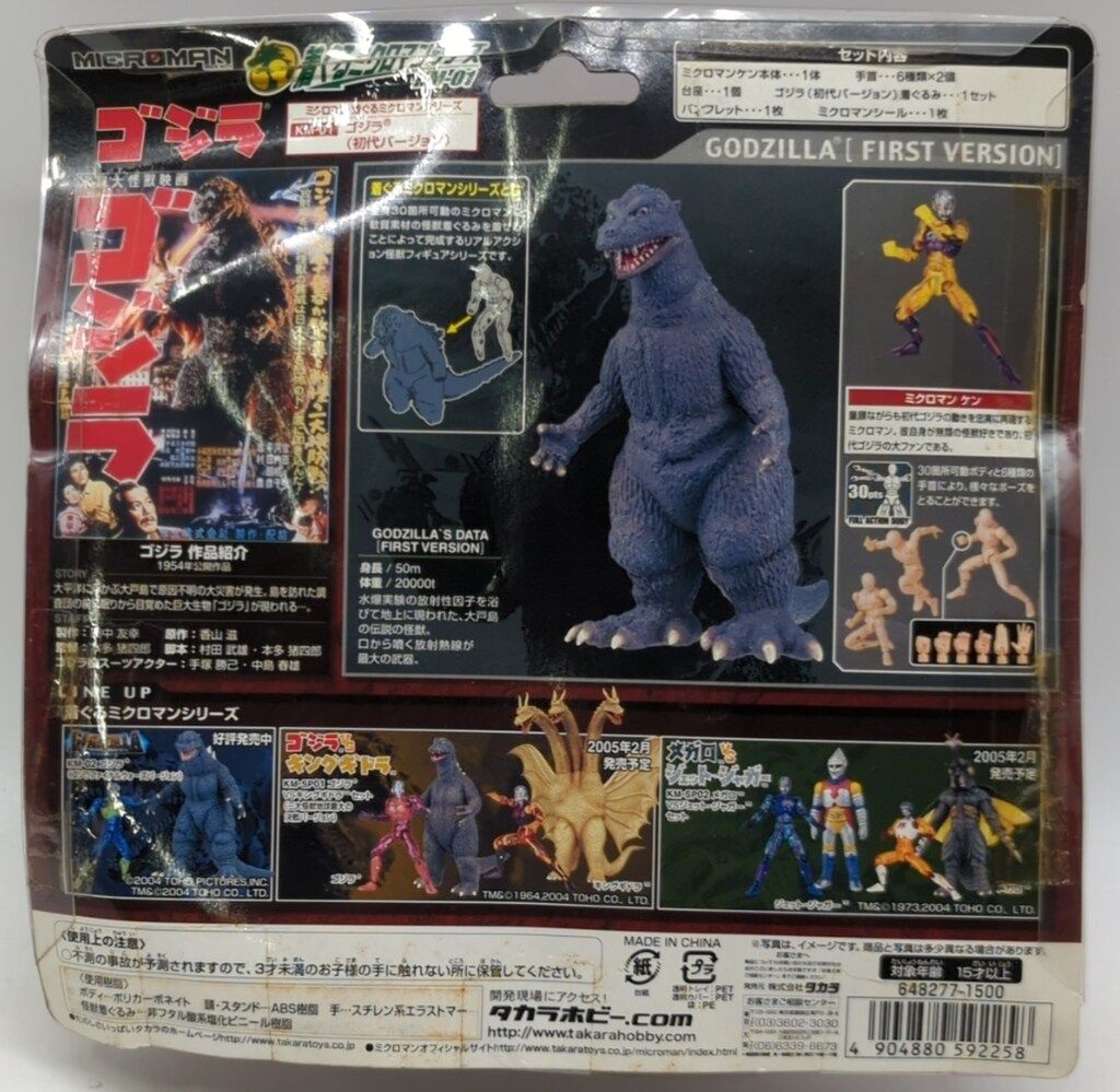タカラ ミクロマン 着ぐるミクロマンシリーズ ゴジラ(初代バージョン 