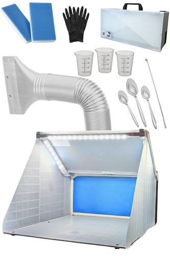 塗装ブース 2026年式 日本ブランド 折りたたみ LEDライト 付属品10点 LEDライト 折りたたみ 風量ライト独立調整 工事不要 スプレーブース プラモデル フィルター 保証12ヶ月 エアブラシ MORADIAry