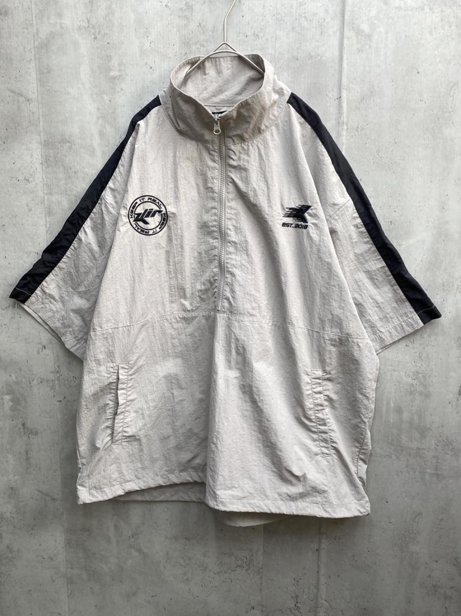 kutir クティール ナイロン ハーフジップアップ プルオーバー sizeM/グレー メンズ