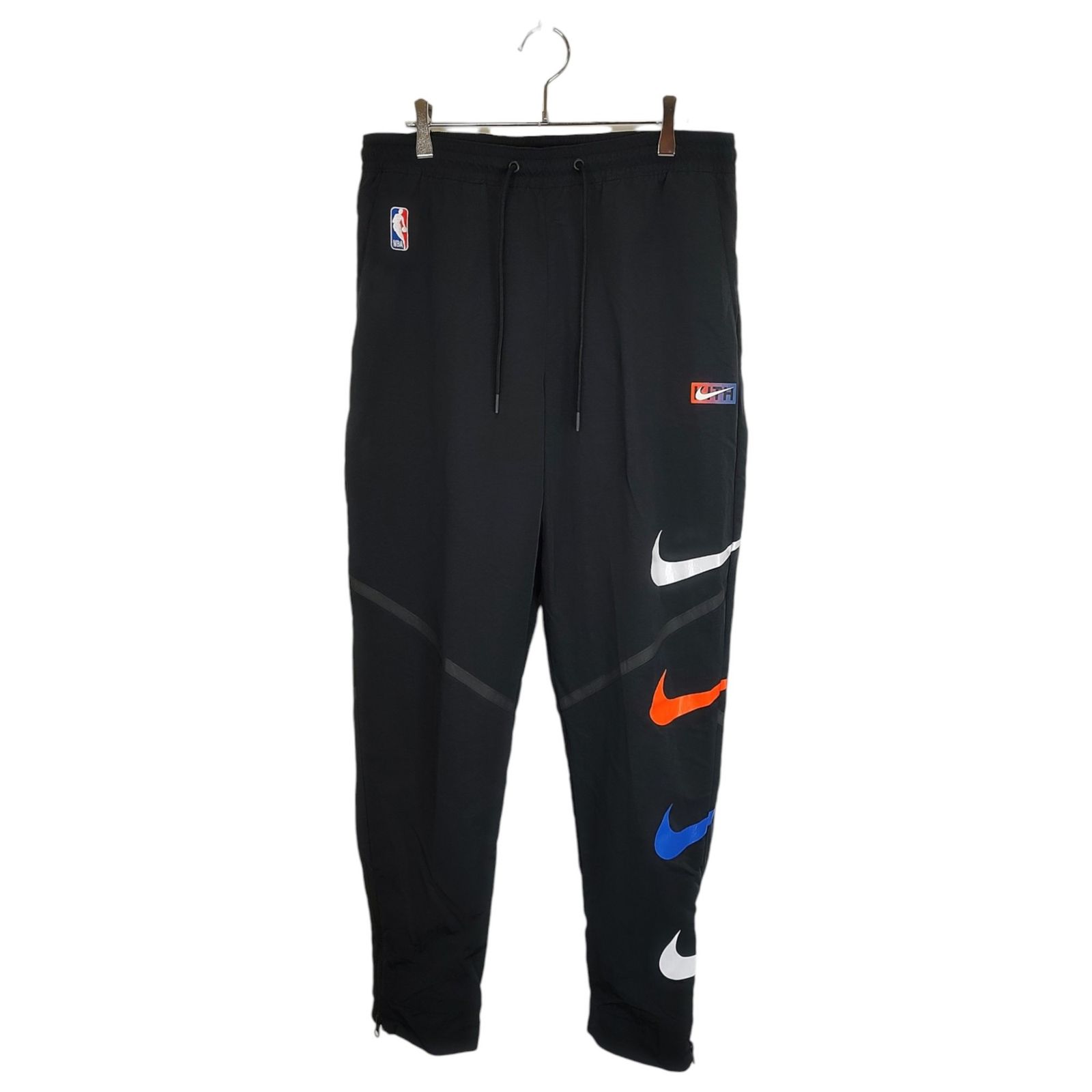 KITH キス 21AW × NIKE NBA New York Knicks ナイロン トラックパンツ CZ1802-010 M ブラック×マルチ メンズ