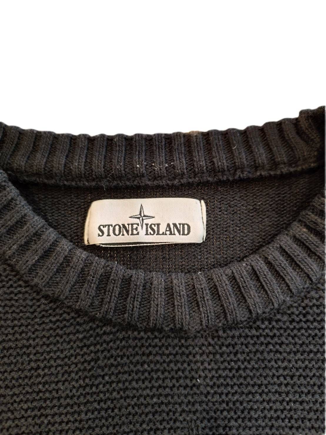 STONE ISLAND クルーネックニット size;L ブラック 7515503A7 やや