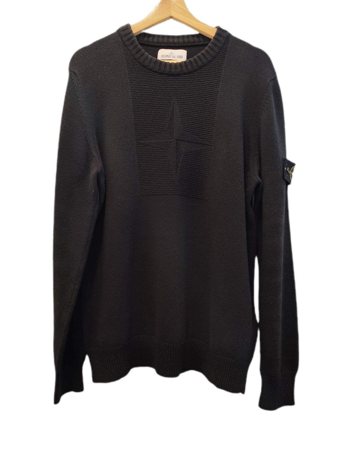 STONE ISLAND クルーネックニット size;L ブラック 7515503A7 やや