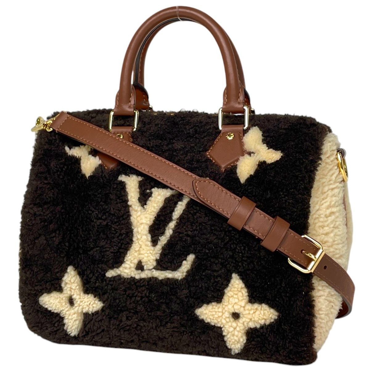 ルイ・ヴィトン Louis Vuitton スピーディ バンドリエール25 2WAY ショルダーバッグ モノグラム テディ ハンドバッグ レザー ダークブラウン ベージュ M55422 レディース 【中古】
