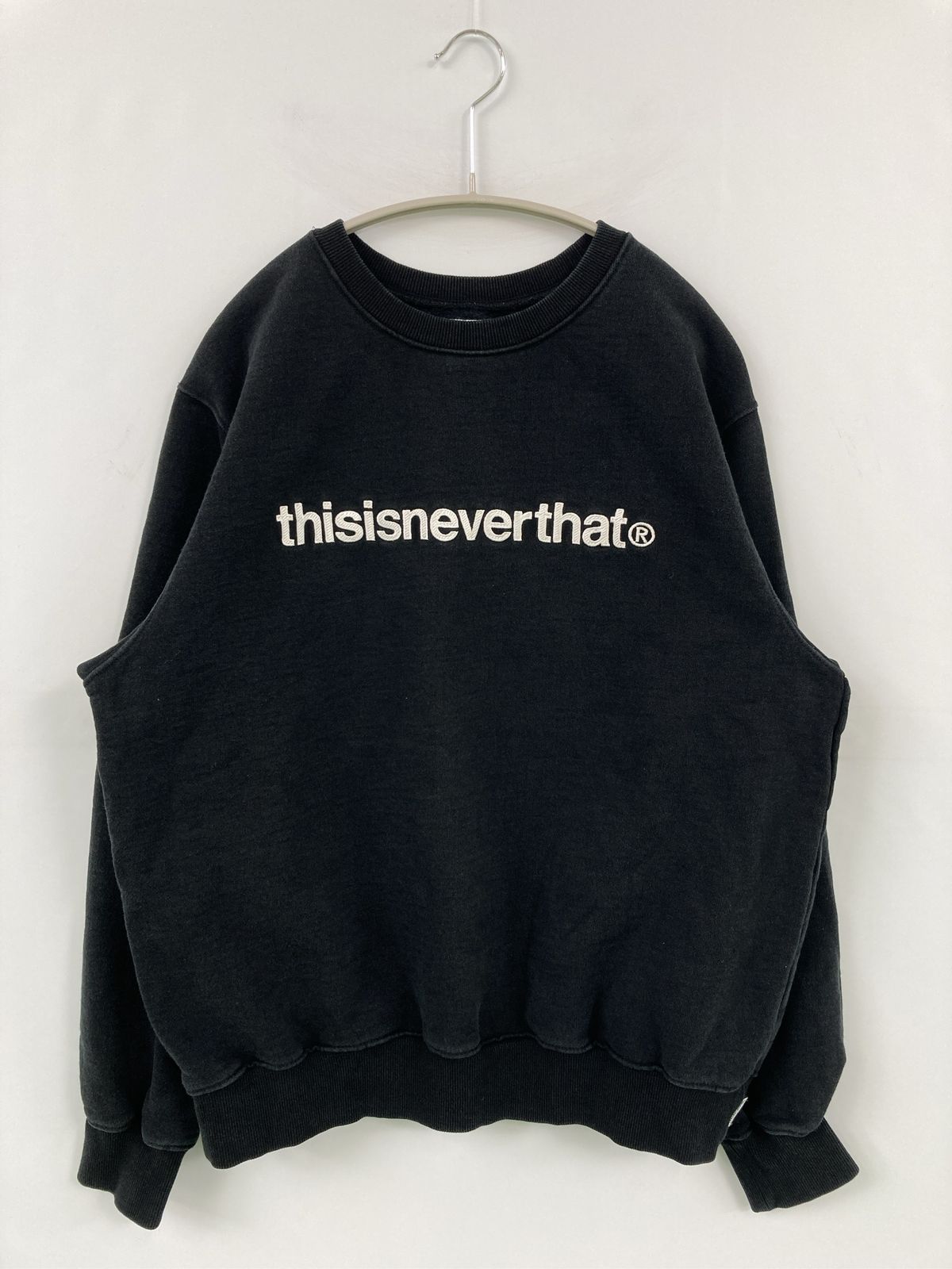 thisisneverthat ディスイズネバーザット スウェット S ブラック 裏起毛 無地 長袖 メンズ