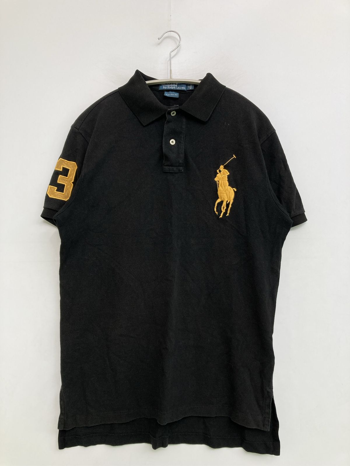 Polo by Ralph Lauren ポロバイラルフローレン ポロシャツ M ブラック 無地 ワンポイント ブランドロゴ 刺繍 半袖 メンズ
