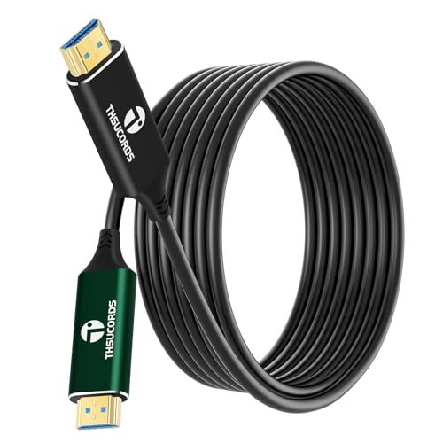 Thsucords 8K HDMI 光ファイバーケーブル 15M 、高速HDMI 2.1ケーブル 48Gbps 8K@60Hz 4K@120Hz Dynamic HDR HDCP 2.2 & 2.3 eARC PS5 Xbox Series X PC TV★m