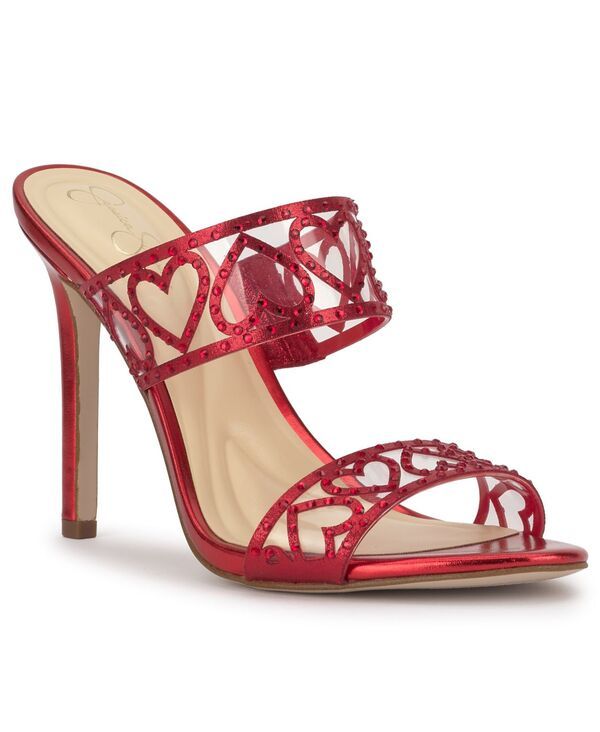 ジェシカシンプソン レディース シューズ サンダル Jessica Simpson Womens Jovara Double Heart Band Stiletto Dress Sandals Red