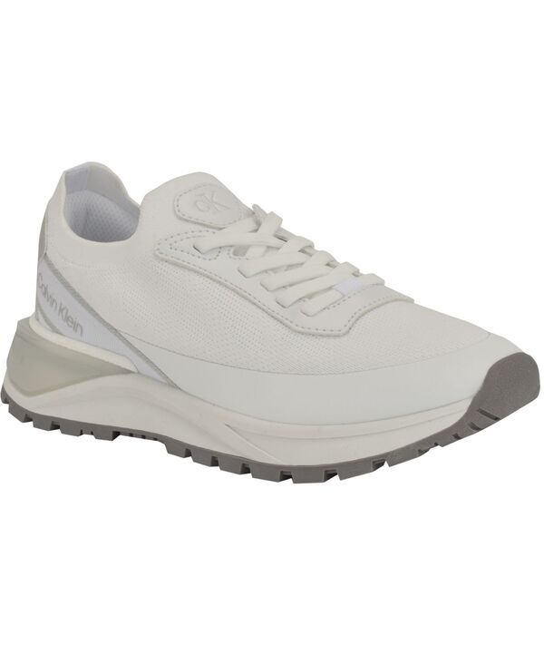 カルバンクライン レディース シューズ スニーカー ニット Calvin Klein Womens Geneo Lightweight Knit Sneakers WhiteSilver ホワイト