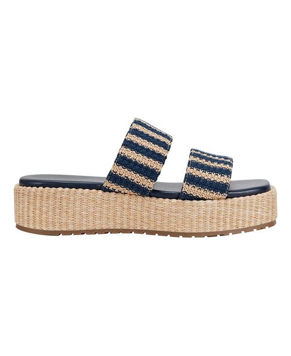 マークフィッシャー レディース シューズ サンダル Marc Fisher Womens Pelma Casual SlipOn Sandals Navy Stripe Multi ネイビー
