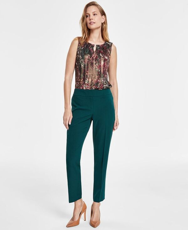 カスパール レディース ボトムス カジュアルパンツ クレープ プチ パンツ Kasper Womens StretchCrepe StraightLeg Pants Regular Petite Si