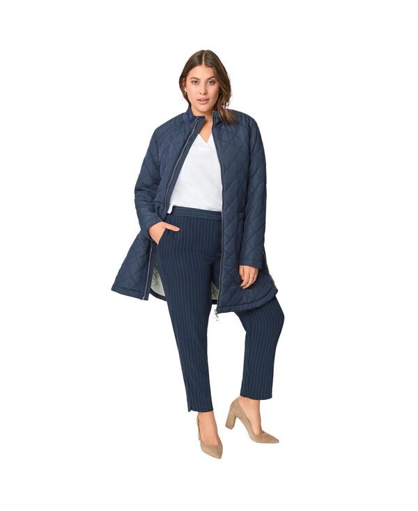 Ellos レディース アウター ジャケット・ブルゾン プラスサイズ キルティング ellos Womens Plusize Quilted Zip Jacket Navy ネイビー