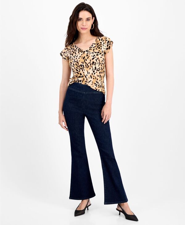 アイエヌシー インターナショナル コンセプト レディース ボトムス デニムパンツ ジーンズ INC International Concepts Womens HighRise PullOn Flar