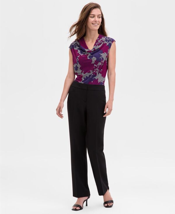 カスパール レディース ボトムス カジュアルパンツ プチ パンツ Kasper Petite Straight FullLength Pants Regular Petite Black ブラック