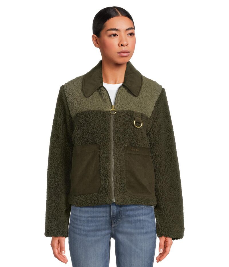 バブアー レディース アウター コート フリース ジャケット Barbour Malena Fleece Jacket OliveLight Mos オリーブ