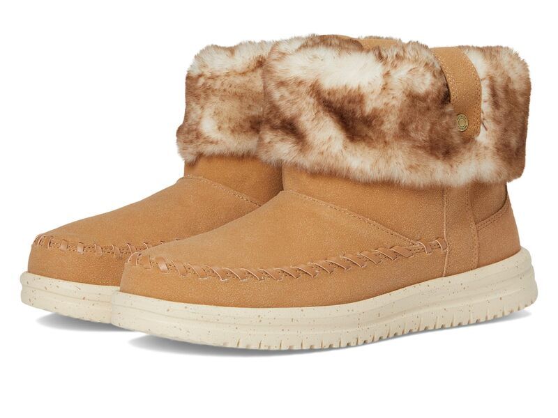 ヘイデュード レディース シューズ ブーツ・レインブーツ Hey Dude Camden Cuff Classic Cozy Cognac