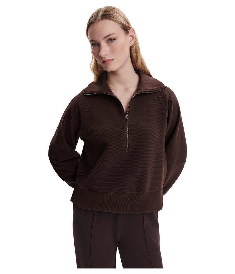 バーレイ レディース アウター ニット・セーター ハーフジップ Varley Milano Half Zip Sweat Coffee Bean コーヒー