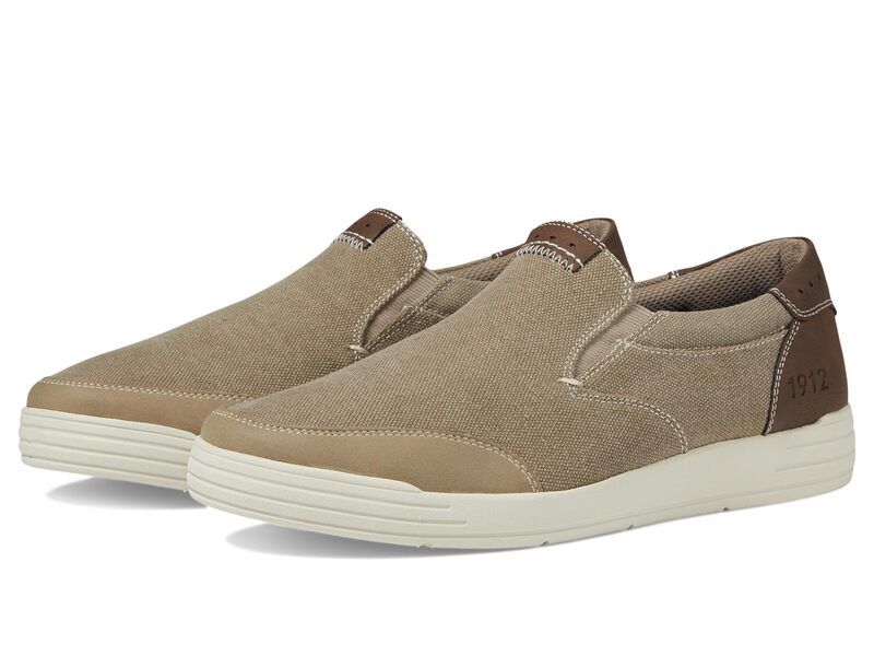ノンブッシュ メンズ シューズ スリッポン・ローファー Nunn Bush City Walk Canvas Moc Toe SlipOn Stone ストーン